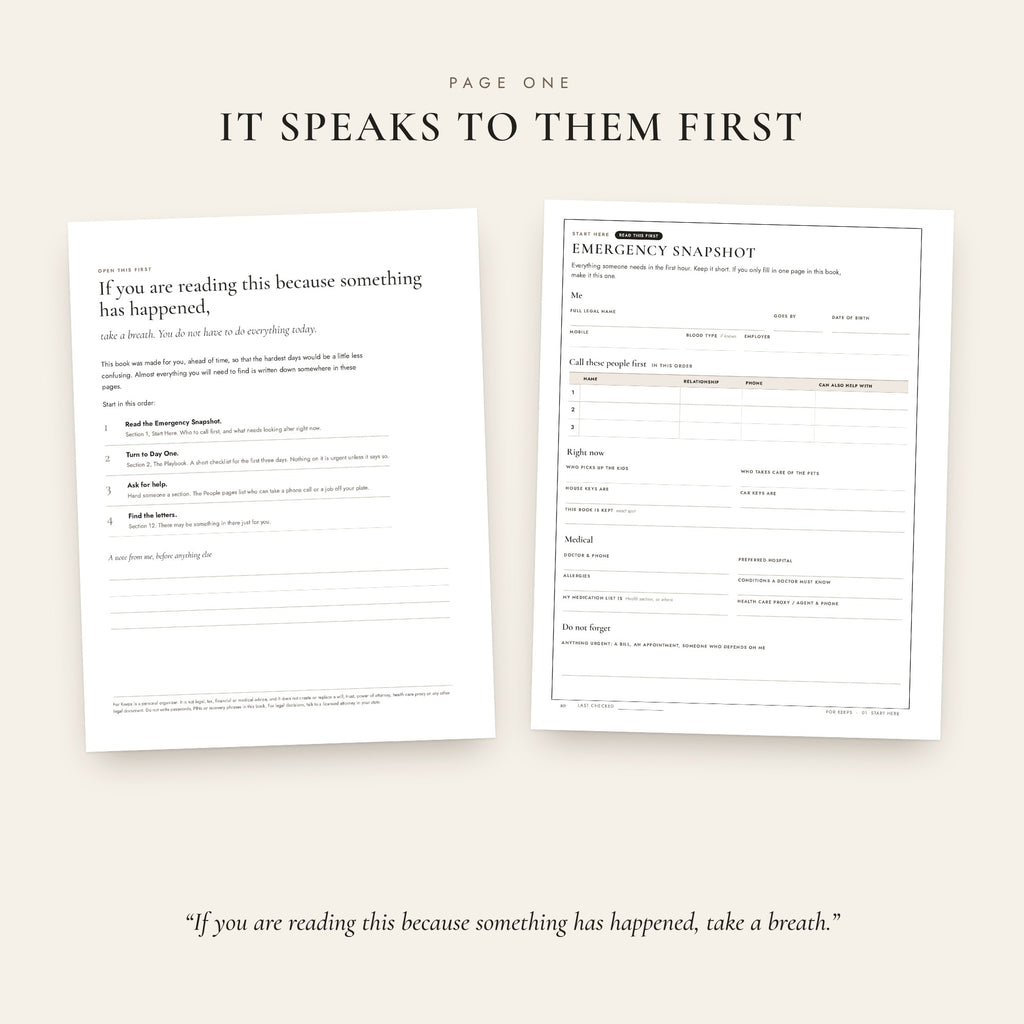 For Keeps: The Family Book (Printable)