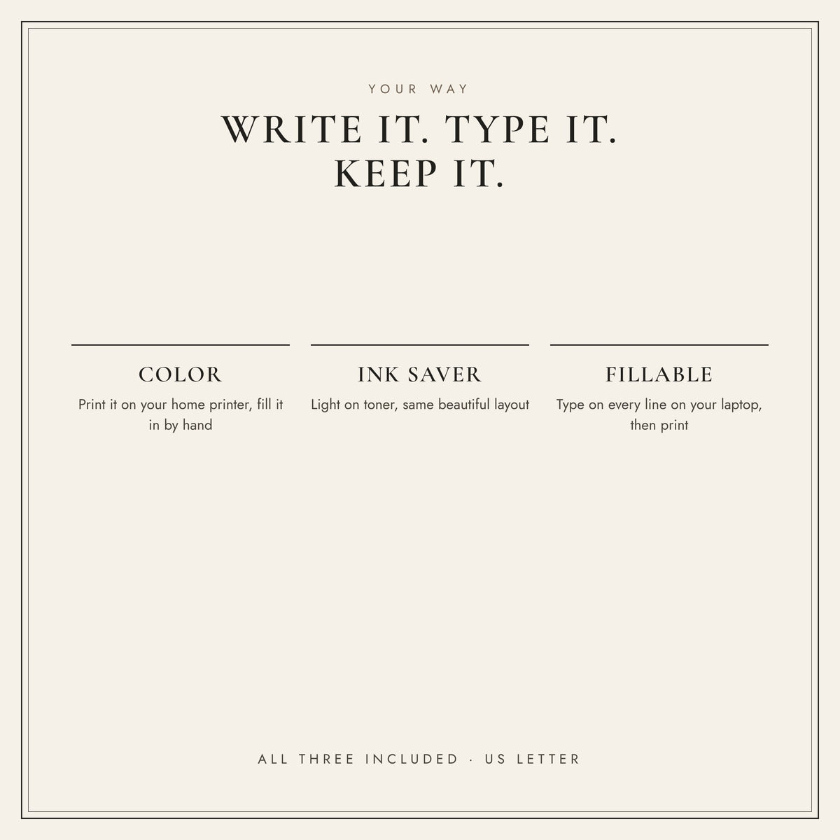 For Keeps: The Family Book (Printable)