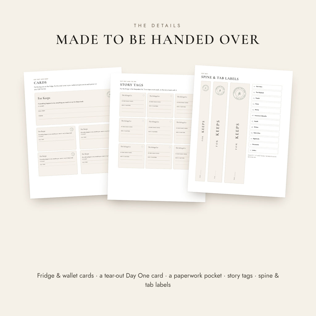 For Keeps: The Family Book (Printable)