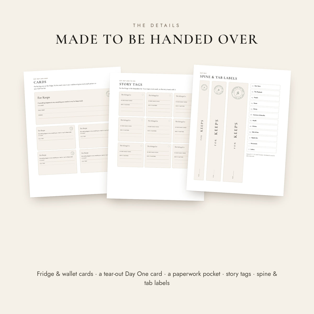 For Keeps: The Family Book (Printable)