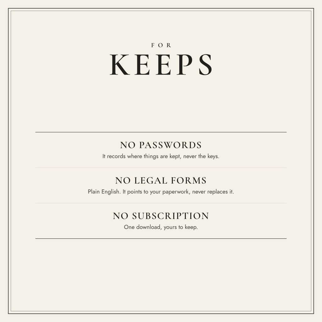 For Keeps: The Family Book (Printable)